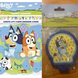 Bluey Birthday Decorations: Banner and Candle